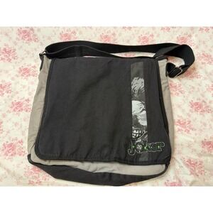 The Joker Messenger Bag Black Gray Graphic Adjustable Strap 15.5x16